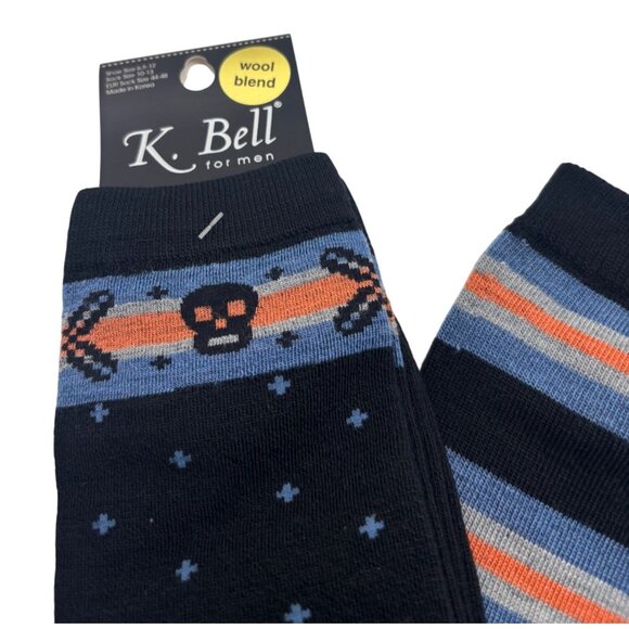 K. Bell Men’s Wool Blend Patterned Dress Socks, 2-pack - Picture 9 of 9